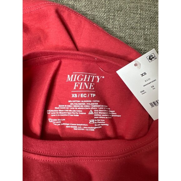 Mighty Fine Womens XS Animal Print Christmas Tree Graphic Red T Shirt - Picture 4 of 6